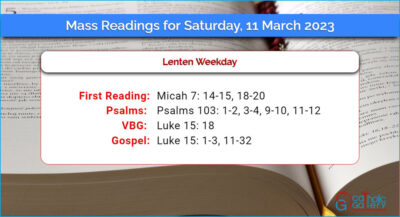 Daily Mass Readings for Saturday, 11 March 2023