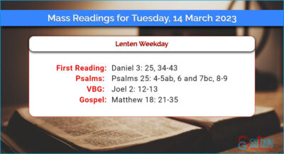 Daily Mass Readings for Tuesday, 14 March 2023