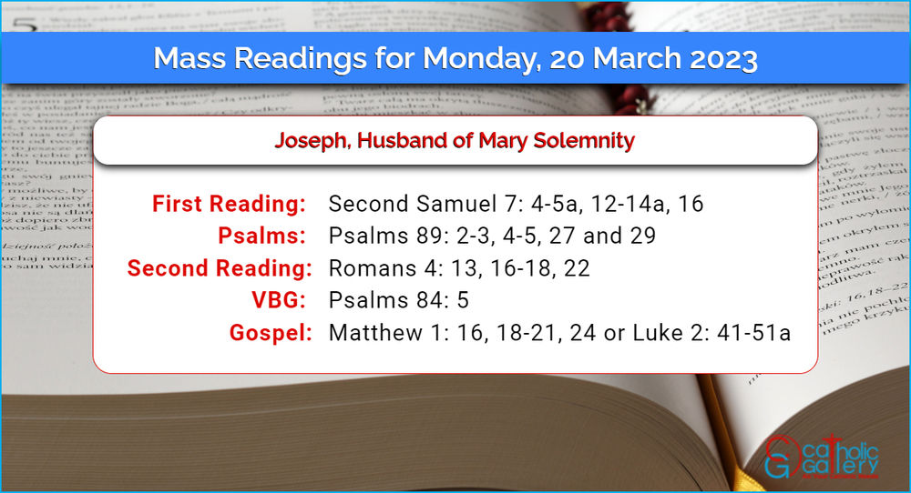 Catholic Daily Mass Readings 20th March 2023 (Monday)