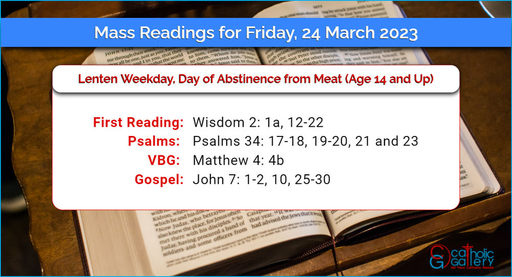 Catholic Daily Mass Readings 24th March 2023 (Friday)