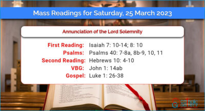 Daily Mass Readings for Saturday, 25 March 2023