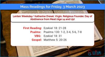 Daily Mass Readings for Friday, 3 March 2023