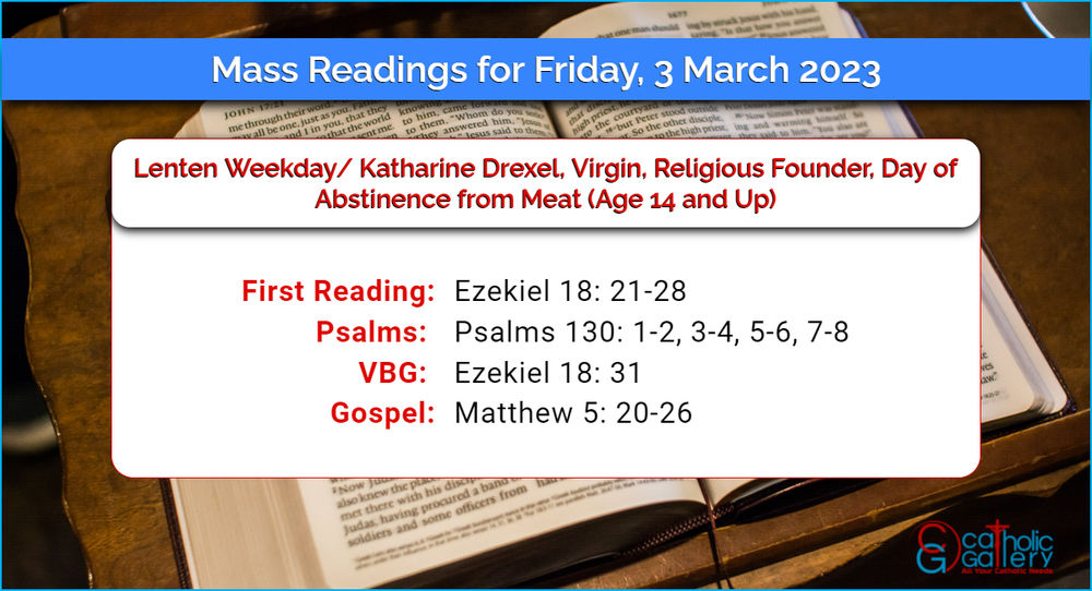 Daily Mass Readings 3 March 2023 Friday