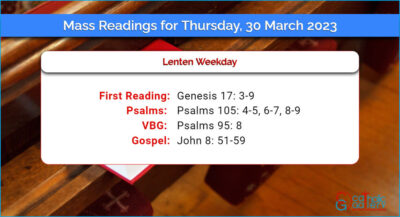 Daily Mass Readings for Thursday, 30 March 2023