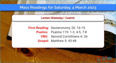 Daily Mass Readings for Saturday, 4 March 2023