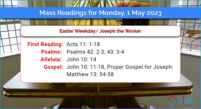 Daily Mass Readings for Monday, 1 May 2023