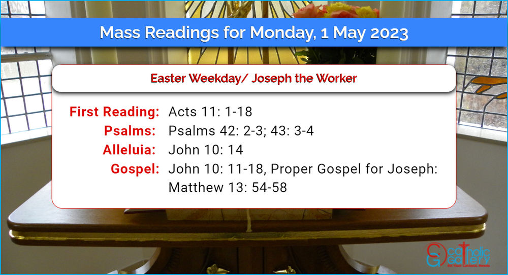 Daily Mass Readings 1st May 2023 – Monday