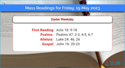 Daily Mass Readings for Friday, 19 May 2023