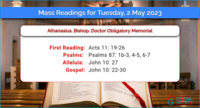 Daily Mass Readings for Tuesday, 2 May 2023
