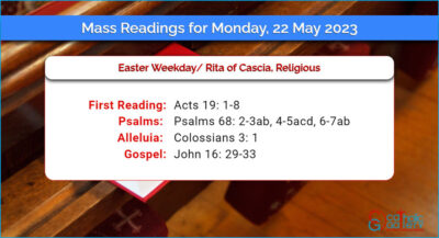 Daily Mass Readings for Monday, 22 May 2023