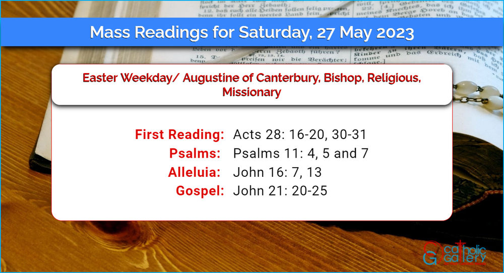 Daily Mass Readings 27th May 2023 – Saturday