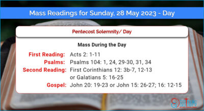 Daily Mass Readings for Sunday, 28 May 2023 – Day