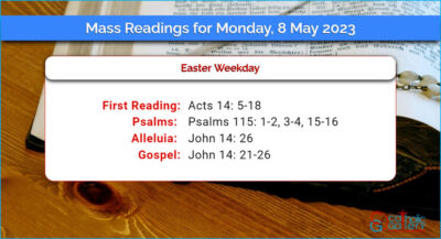 Daily Mass Readings for Monday, 8 May 2023