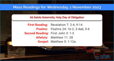 Daily Mass Readings for Wednesday, 1 November 2023