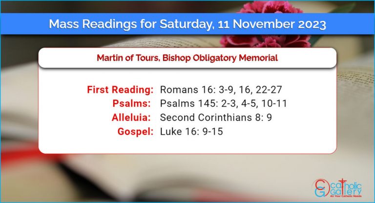 Daily Mass Readings for Saturday, 11 November 2023