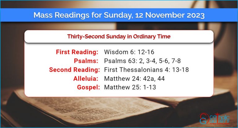 Daily Mass Readings for Sunday, 12 November 2023