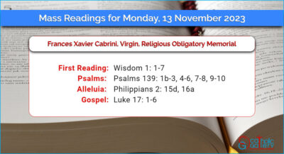 Daily Mass Readings for Monday, 13 November 2023