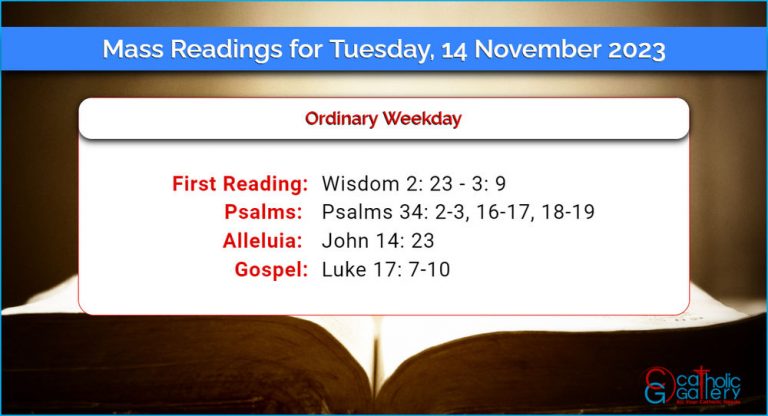 Daily Mass Readings for Tuesday, 14 November 2023