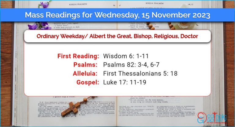 Daily Mass Readings for Wednesday, 15 November 2023