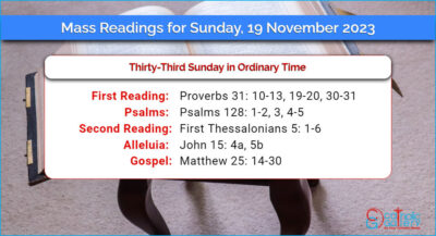 Daily Mass Readings for Sunday, 19 November 2023