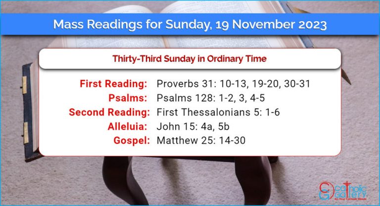Daily Mass Readings for Sunday, 19 November 2023
