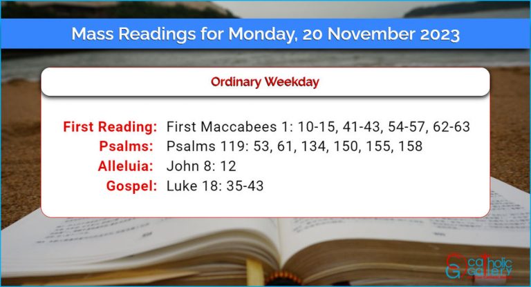 Daily Mass Readings for Monday, 20 November 2023