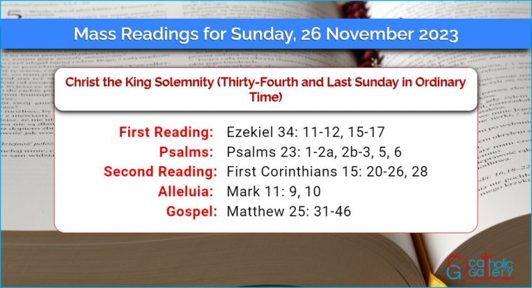 Daily Mass Readings for Sunday, 26 November 2023