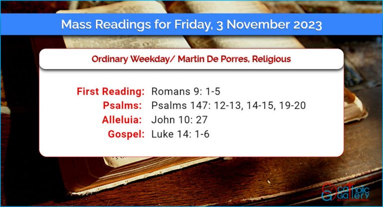 Daily Mass Readings for Friday, 3 November 2023