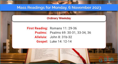 Daily Mass Readings for Monday, 6 November 2023