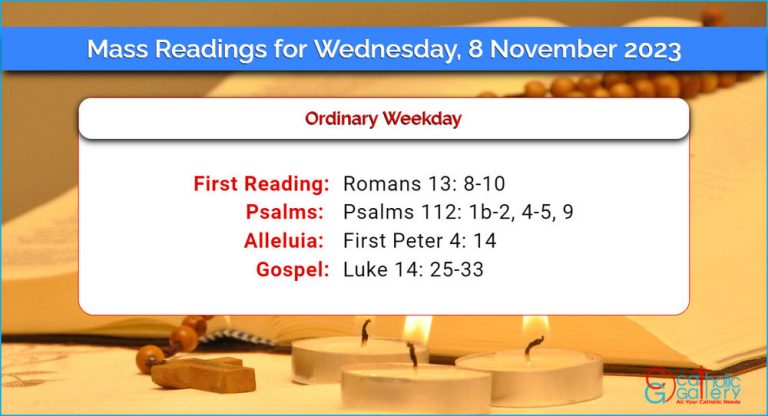 Daily Mass Readings for Wednesday, 8 November 2023