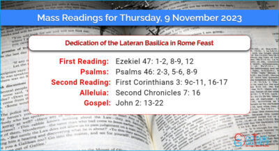 Daily Mass Readings for Thursday, 9 November 2023