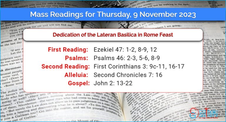 Daily Mass Readings for Thursday, 9 November 2023