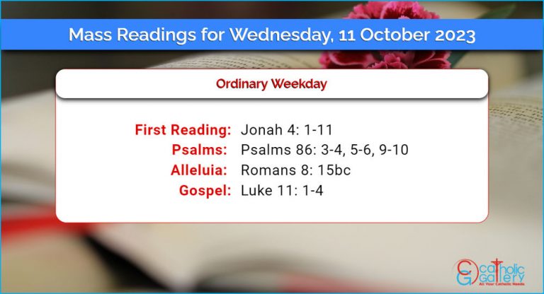 Daily Mass Readings for Wednesday, 11 October 2023