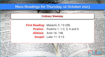 Daily Mass Readings for Thursday, 12 October 2023