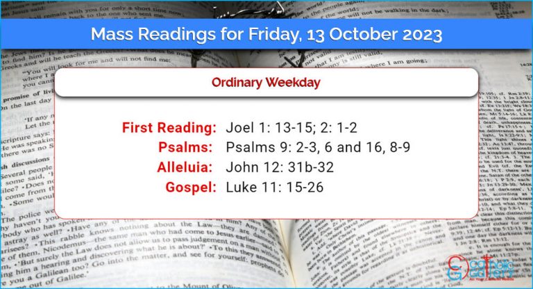 Daily Mass Readings for Friday, 13 October 2023