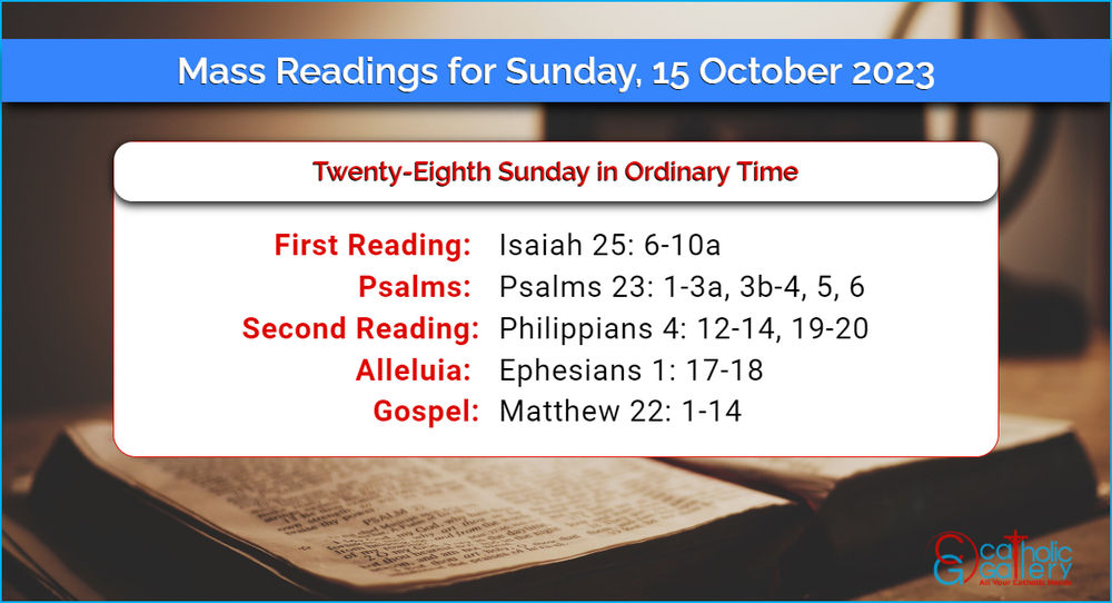Daily Mass Readings for Sunday, 15 October 2023 Catholic Gallery