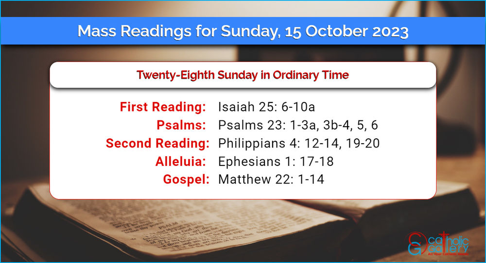 Daily Mass Readings For Sunday 15 October 2023 Catholic Gallery