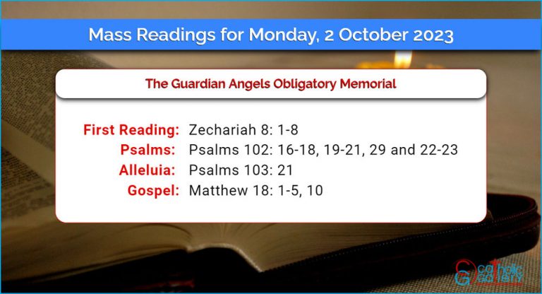 Daily Mass Readings for Monday, 2 October 2023