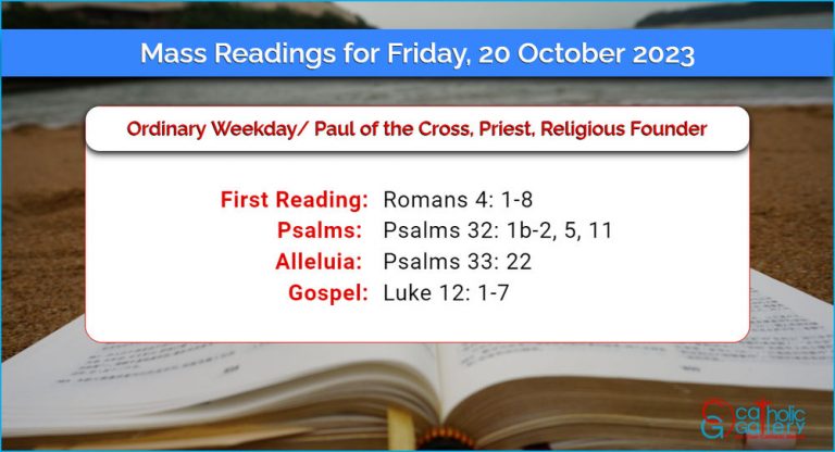 Daily Mass Readings for Friday, 20 October 2023