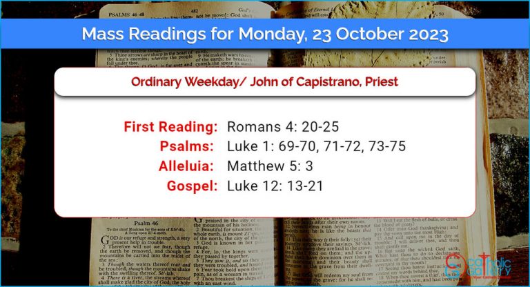 Daily Mass Readings for Monday, 23 October 2023