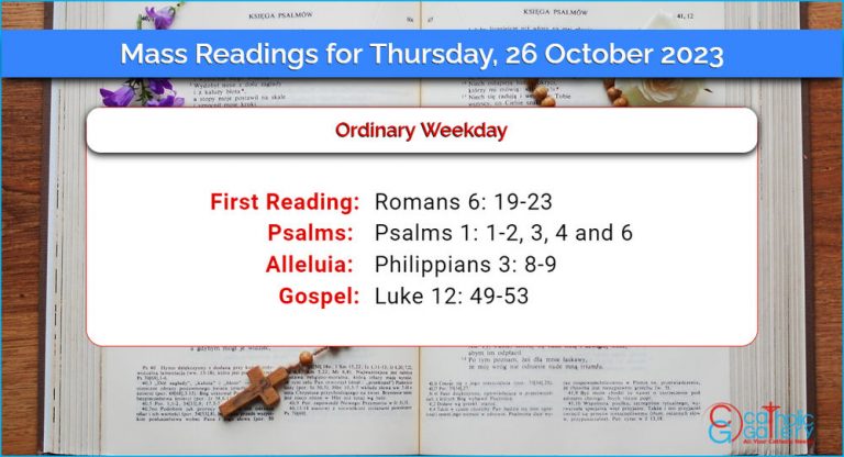 Daily Mass Readings for Thursday, 26 October 2023