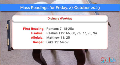 Daily Mass Readings for Friday, 27 October 2023