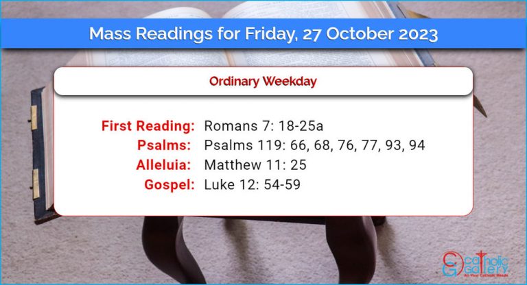 Daily Mass Readings for Friday, 27 October 2023