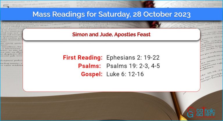 Daily Mass Readings for Saturday, 28 October 2023