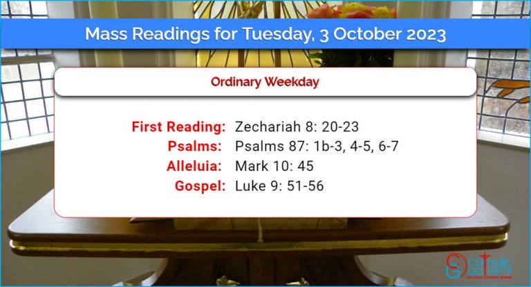 Daily Mass Readings for Tuesday, 3 October 2023