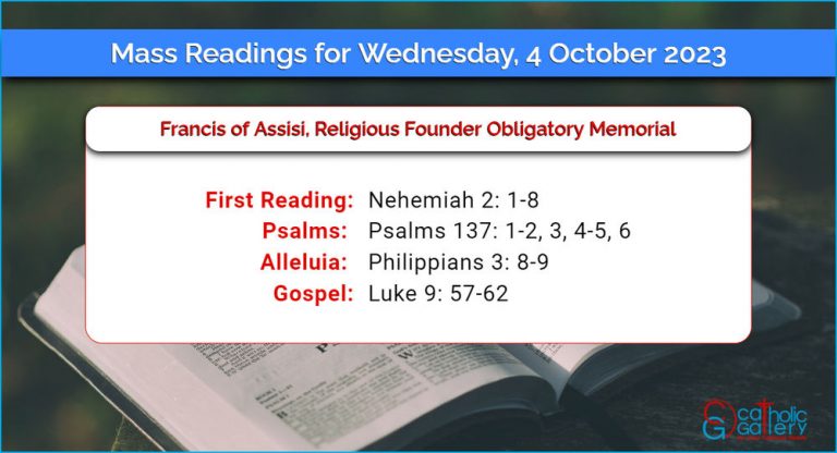 Daily Mass Readings for Wednesday, 4 October 2023