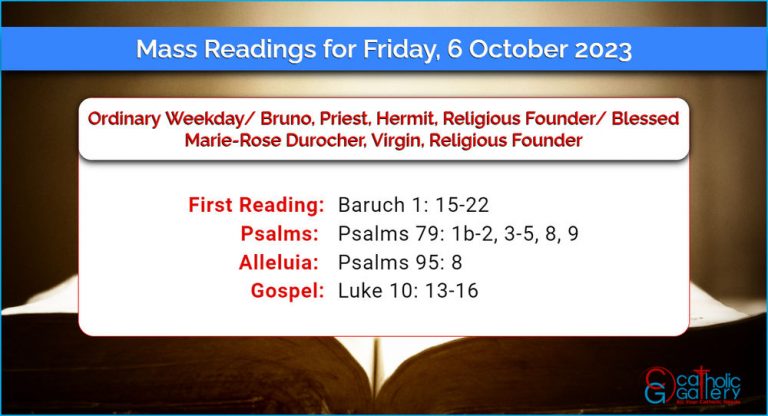 Daily Mass Readings for Friday, 6 October 2023