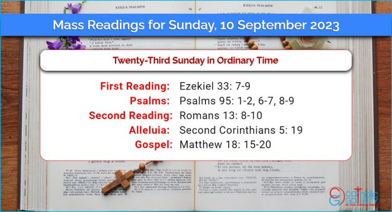 Daily Mass Readings for Sunday, 10 September 2023