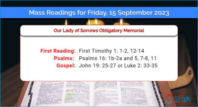 Daily Mass Readings for Friday, 15 September 2023