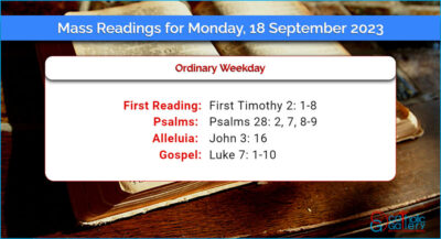 Daily Mass Readings for Monday, 18 September 2023